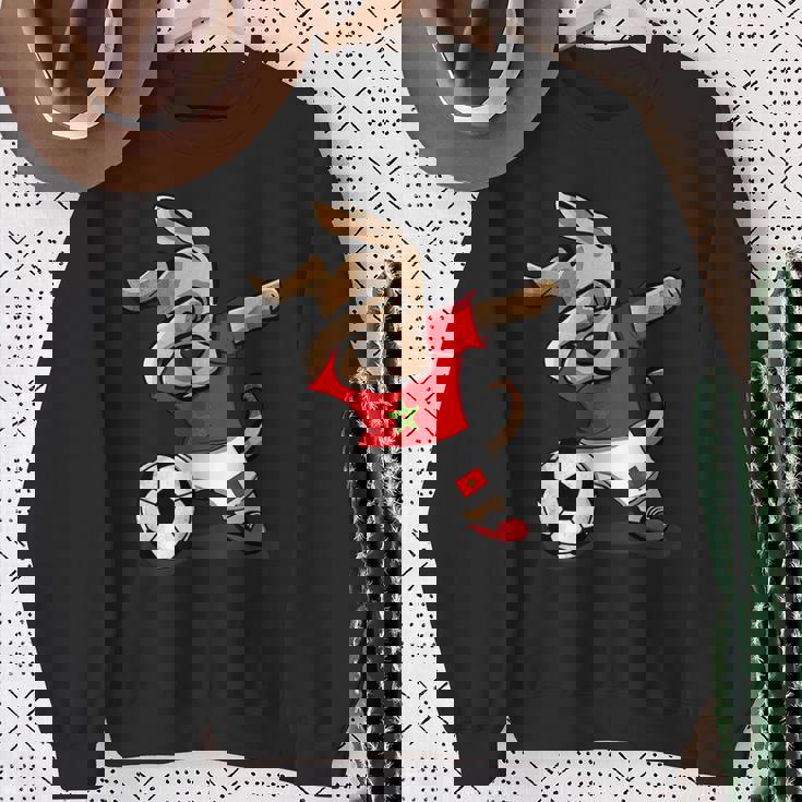 Dabbing Dog Marocco Calcio Tifosi Jersey Marocco Calcio Arte Felpa Regalos para ancianas