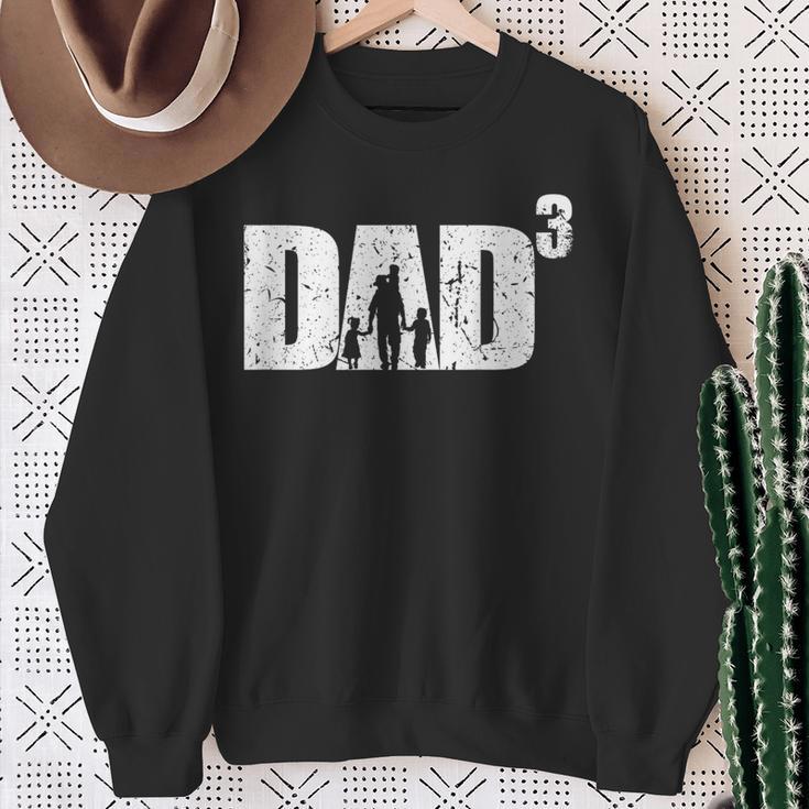 Dad Hoch 3 Stolzerater Mit 3 Kinder Triple Papa Sweatshirt Geschenke für alte Frauen