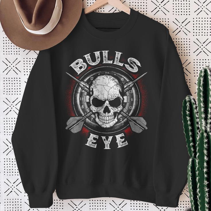 Darts Dart 180 Bullseye Skull Sweatshirt Geschenke für alte Frauen