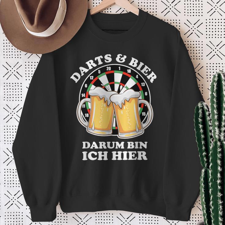 Darts Und Bier Darum Bin Ich Hier Dart Sweatshirt Geschenke für alte Frauen