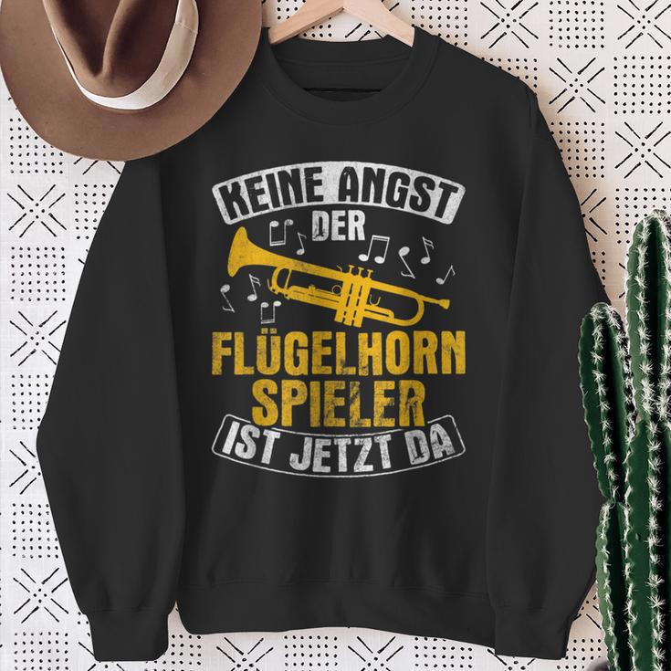 Der Flugelhorn Spieler Ist Jetzt Da Blasmusik Flugelhorn Sweatshirt Geschenke für alte Frauen