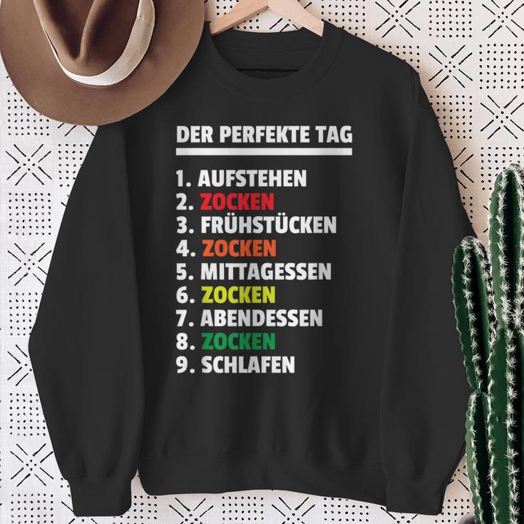 Der Perfekte Tag Zockenideospieler Gamer Gamer Sweatshirt Geschenke für alte Frauen