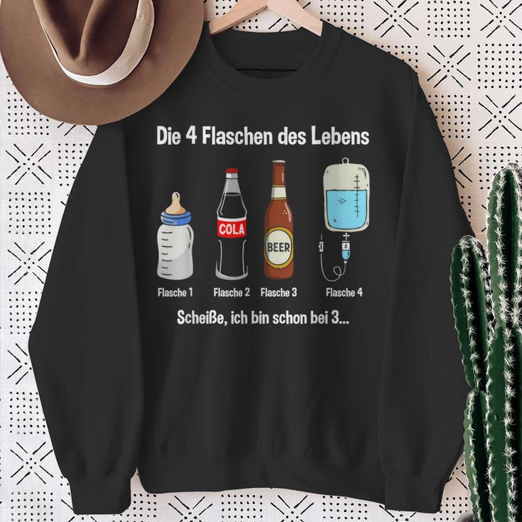 Die 4 Flaschen Des Leben Party Sweatshirt Geschenke für alte Frauen