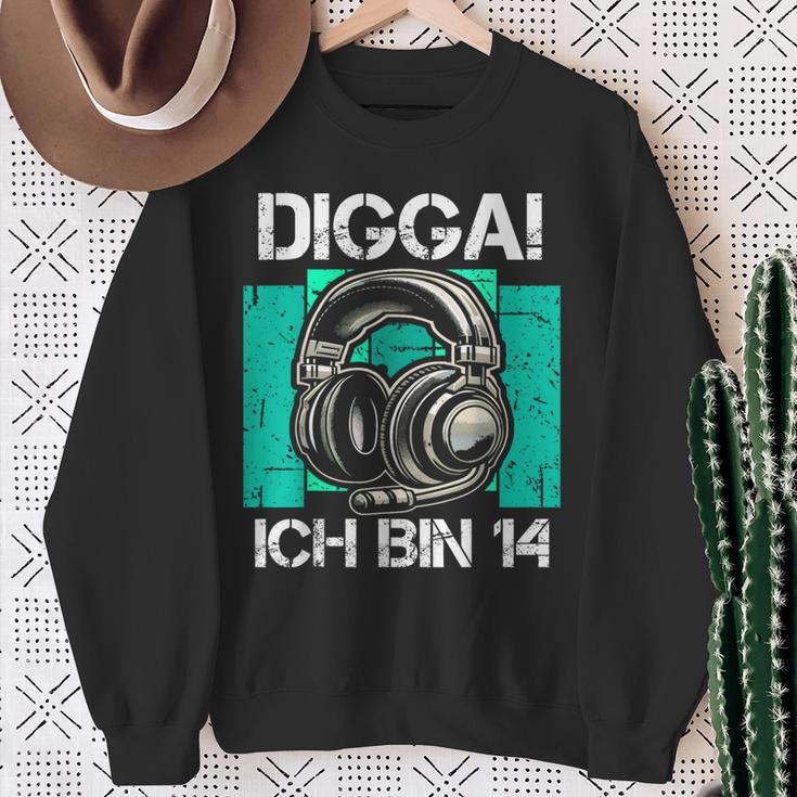 With Digga Ich Bin 14 Jahre Junge Geburtstag Sweatshirt Geschenke für alte Frauen