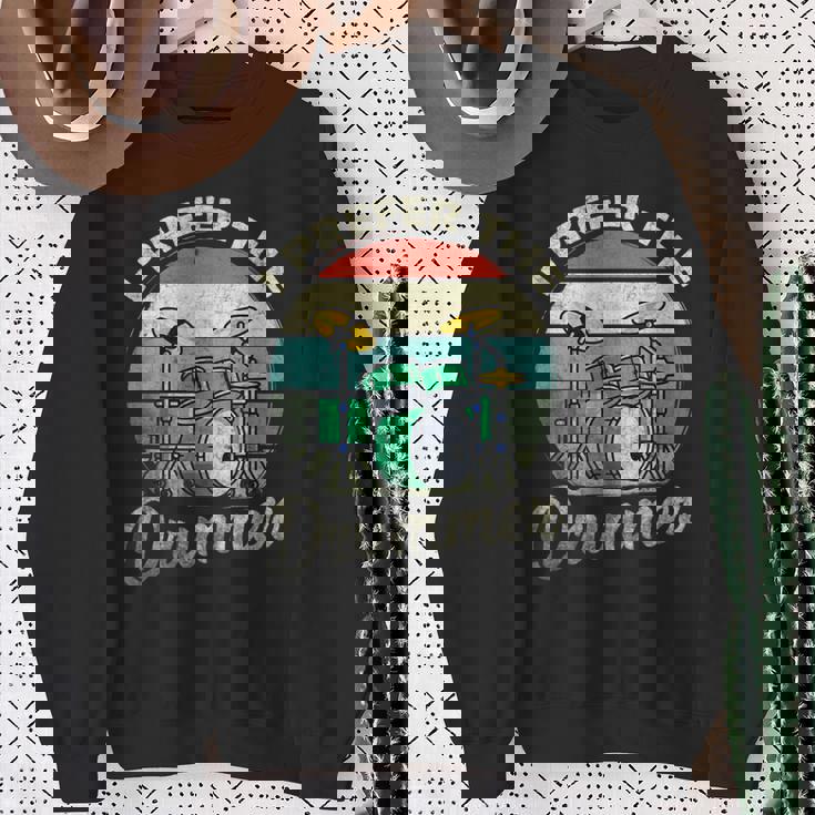 Divertido Rock Music Band Drum Player Retrointage Camisa de entrenamiento Regalos para ancianas