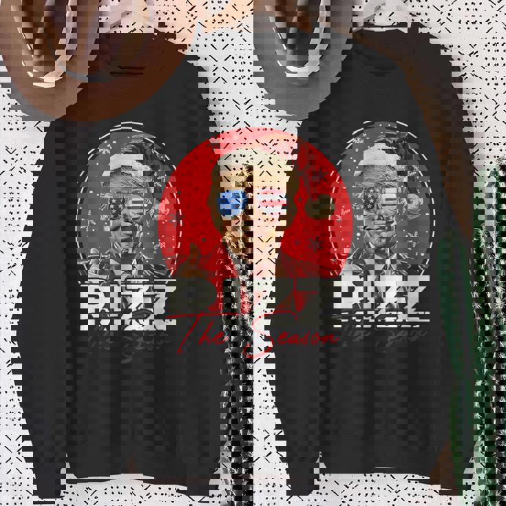 Donald Trump Rizz The Season Christmas Santa Hat Sweatshirt - Thegiftio