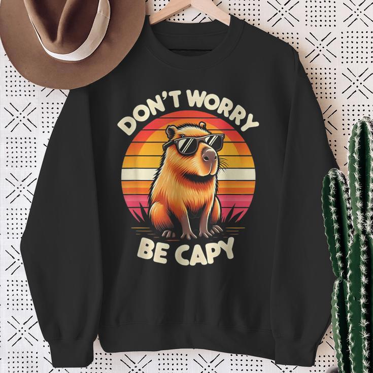 Dont Be Worry Be Capy Capybara Retro Rodent Sweatshirt Geschenke für alte Frauen