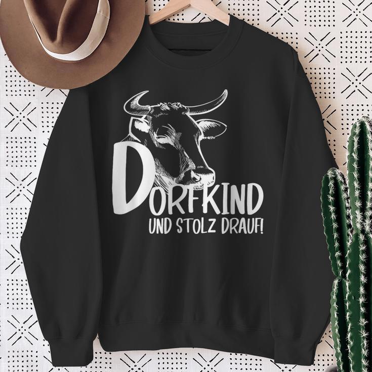 Dorfkind & Stolz Draufillfkinder Farmer Cow Farm Sweatshirt Geschenke für alte Frauen