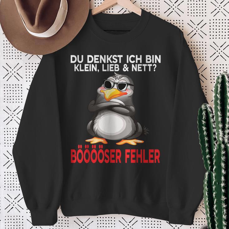 Du Denkst Ich Bin Klein Lieb Und Nett Cute Penguin Sweatshirt Geschenke für alte Frauen