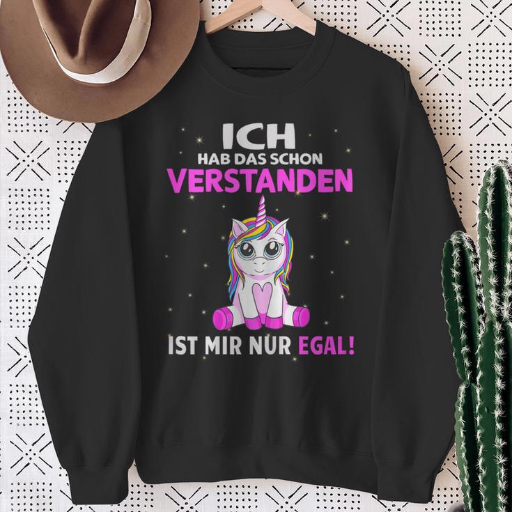 Egal Ich Hab Das Schonerstanden Unicorn Saying Sweatshirt Geschenke für alte Frauen