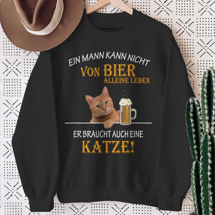 Ein Mann Kann Nichton Bier Allein Leben Katzten Sweatshirt Geschenke für alte Frauen