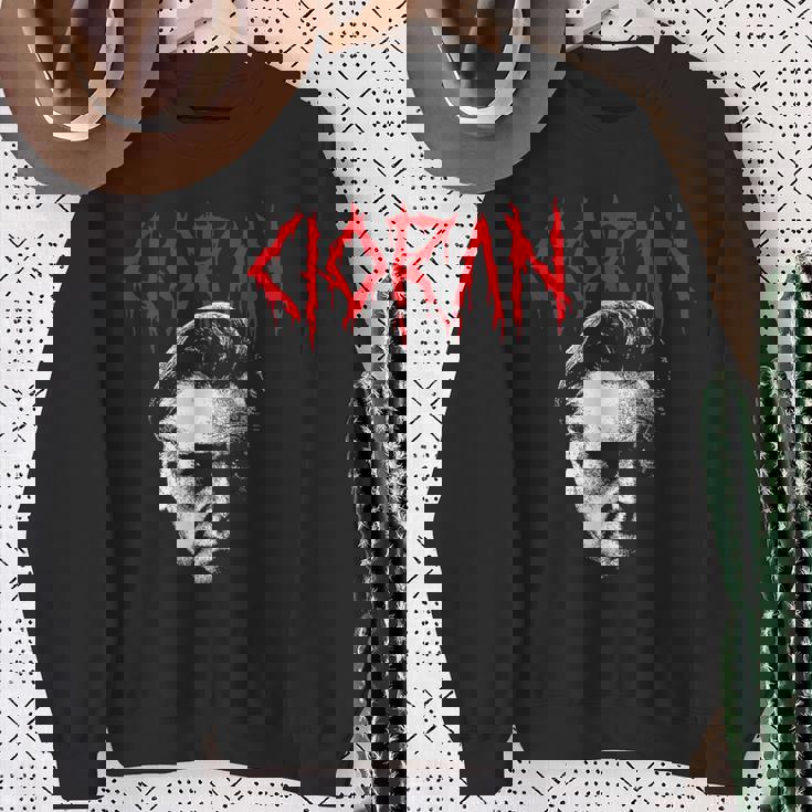 Emil Cioran Filosofo Heavy Death Metal Esistenzialista Felpa Regalos para ancianas