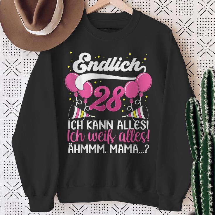 Endlich 28 Ich Kann Alles Ich Weiß Alles Ich Weiß Alles Birthday German Sweatshirt Geschenke für alte Frauen