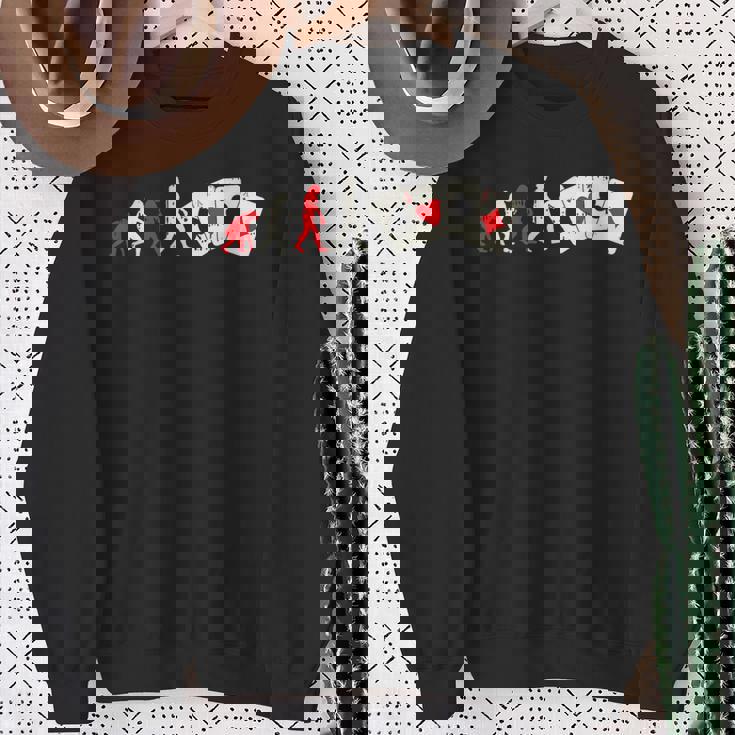 Evolution Humaine Poker Argent Bluff Jeux De Cartes Cadeau Sweater e Cadeaux pour les femmes âgées