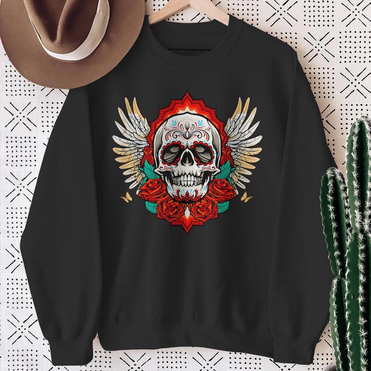 Feliz Dia De Los Muertos Sugar Skull Heaven Angel Sweatshirt Geschenke für alte Frauen