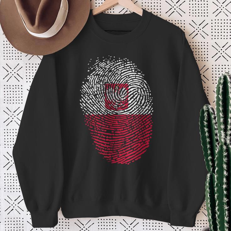 Fingerprint Children's Poland Sweatshirt Geschenke für alte Frauen