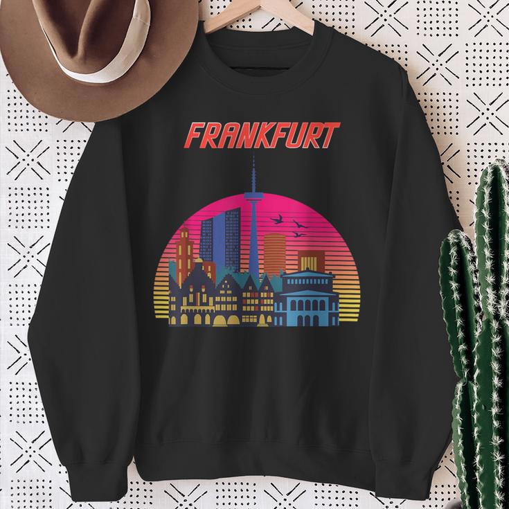 Frankfurt Retro Skyline Frankfurt Am Main Sweatshirt Geschenke für alte Frauen