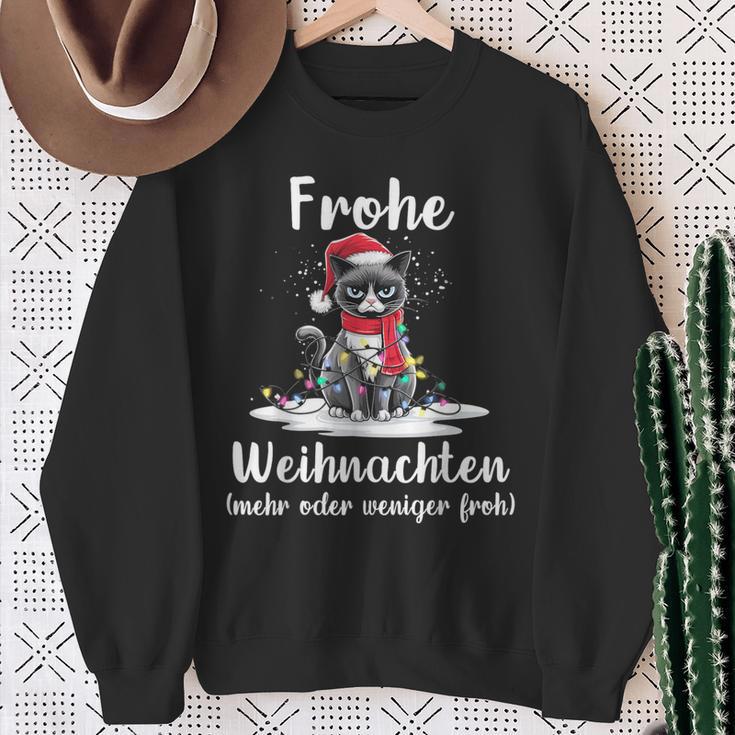 Frohe Weihnachten Grimmige Katzen Mehr Oder Weniger Froh Sweatshirt Geschenke für alte Frauen