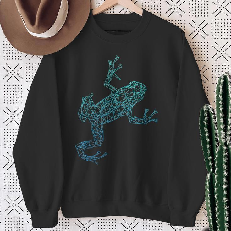 Frosch Pfeilgiftfrosch Grafik Blau Tiere Sweatshirt Geschenke für alte Frauen