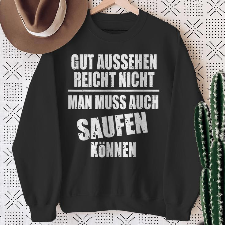 Fun Gut Sehen Reichnicht Man Muss Auch Saufen Kann S Sweatshirt Geschenke für alte Frauen