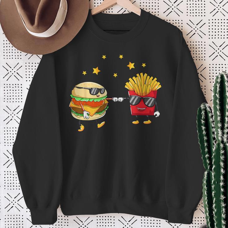 Burger And Pommes Friends Cheeseburger Hamburger Sweatshirt Geschenke für alte Frauen