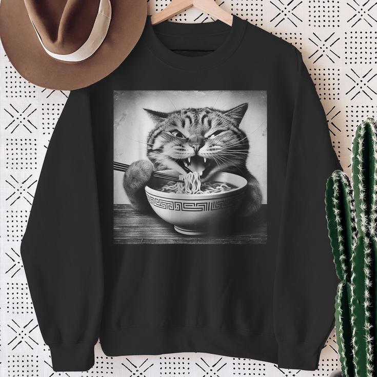 Cat Ramen Fiesta Kitten Anime Ramen Cat Enthusiast Sweatshirt Geschenke für alte Frauen