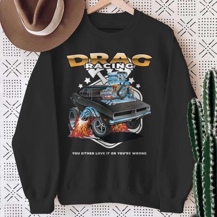 Drag Racing Motor Racing Mechanism Dragster Sweatshirt Geschenke für alte Frauen