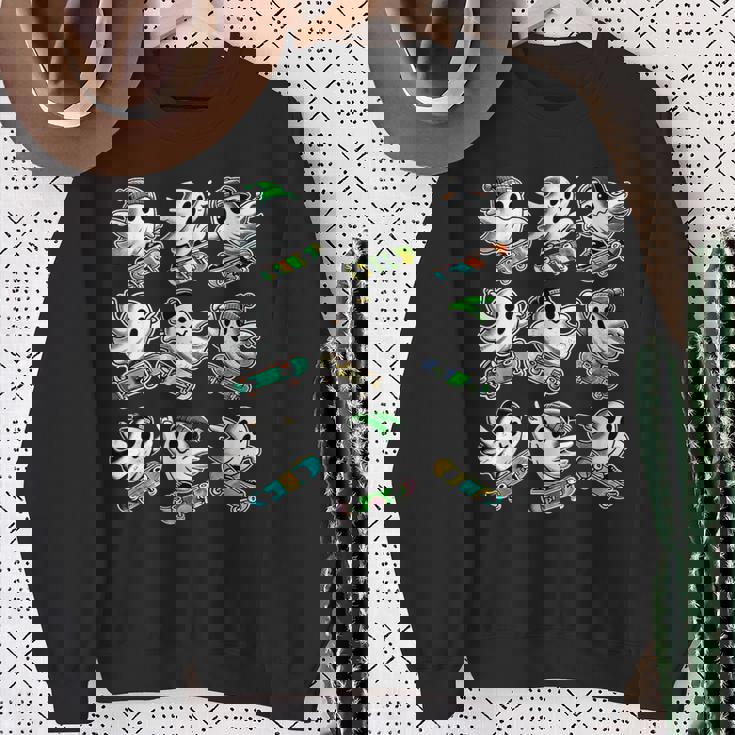 Ghost Skateboard Halloween Costume Skateboarding Sweatshirt Gifts for Old Women