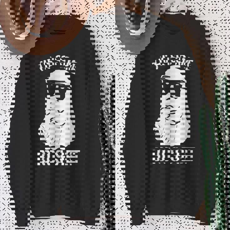 Halloween This Is Some Ghost Sheet Boo Retro Halloween Sweatshirt Gifts for Old Women
