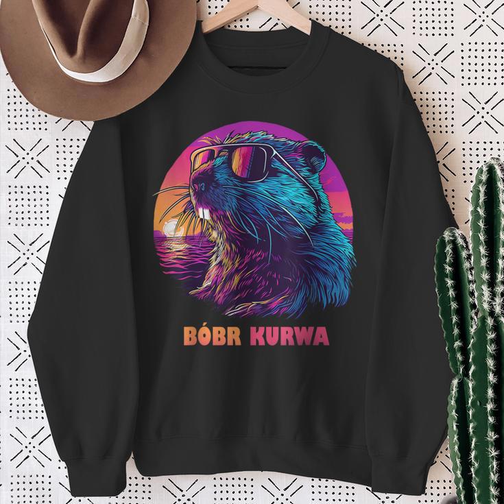 Polish Beaver Meme Bober Bóbr Kurwa Sweatshirt Geschenke für alte Frauen