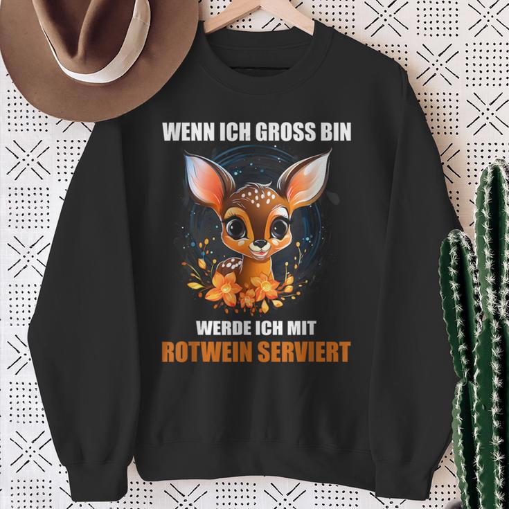 Wenn Ich Gross Bin Werde Ich Mit Rotwein Serviert Sweatshirt Geschenke für alte Frauen