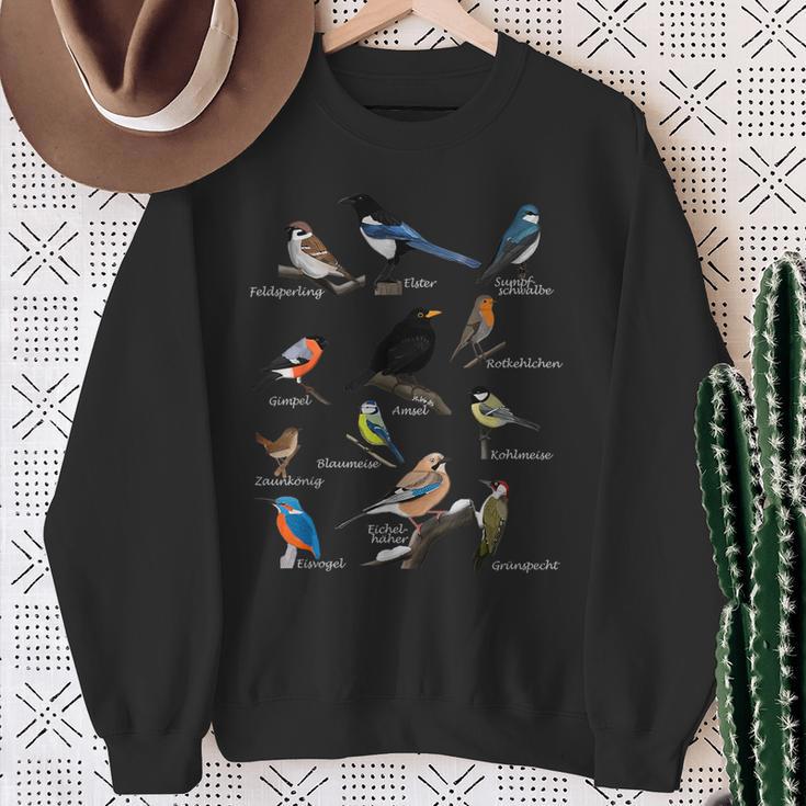 Garden Birds Bird Drawing Bird Blue Tit Robin Sweatshirt Geschenke für alte Frauen