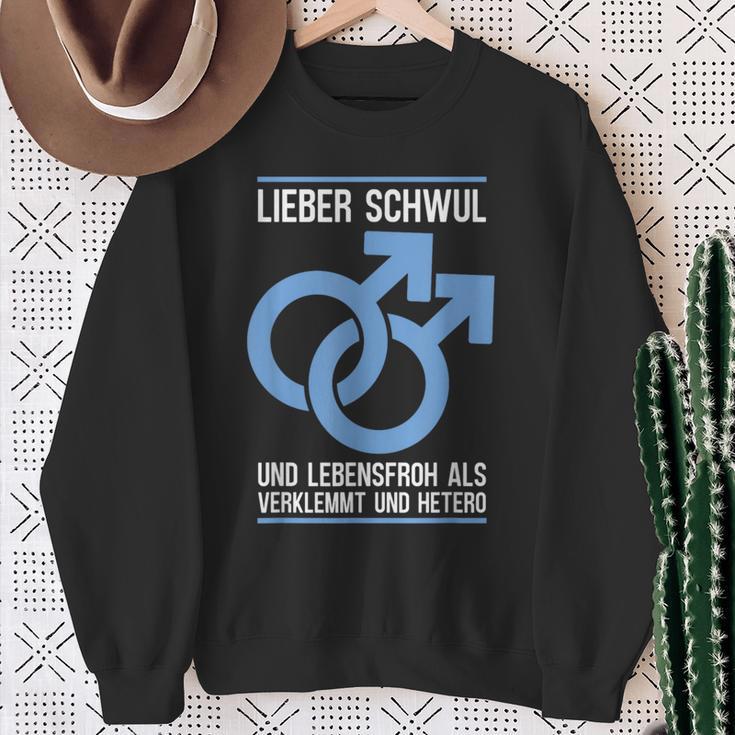 Gay Lieber Schwul Und Lebensfroh Alserlemmund Hetero Sweatshirt Geschenke für alte Frauen