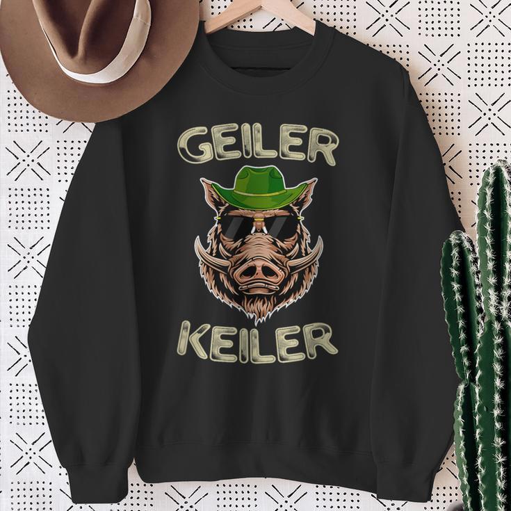 Geiler Keiler Wildsau Lumberjack Weidmannsheil Junghäger Sweatshirt Geschenke für alte Frauen