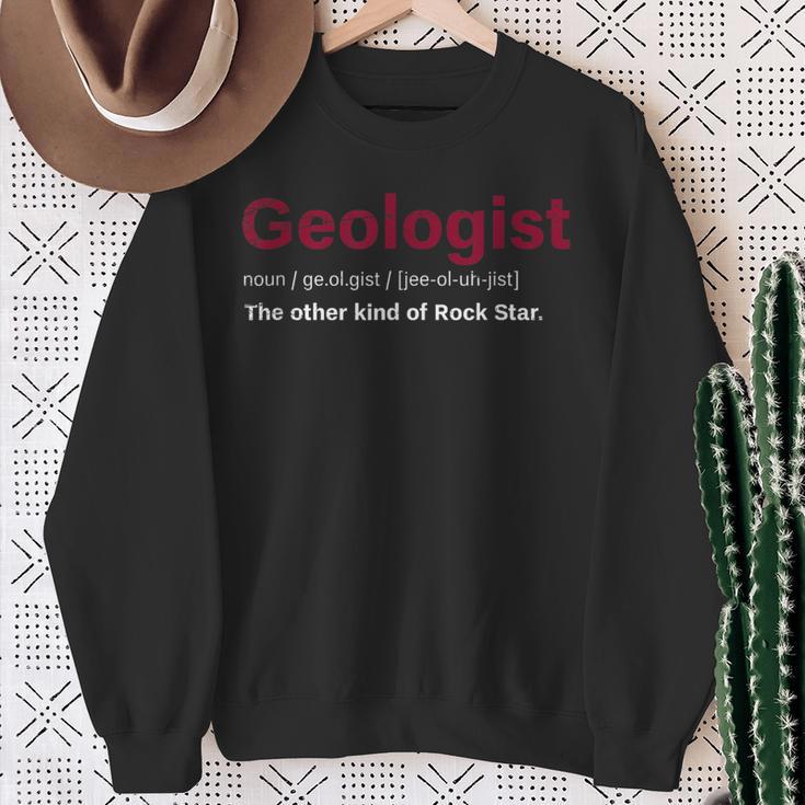 Geologist Die Andere Typon Rockstar Geology Sweatshirt Geschenke für alte Frauen