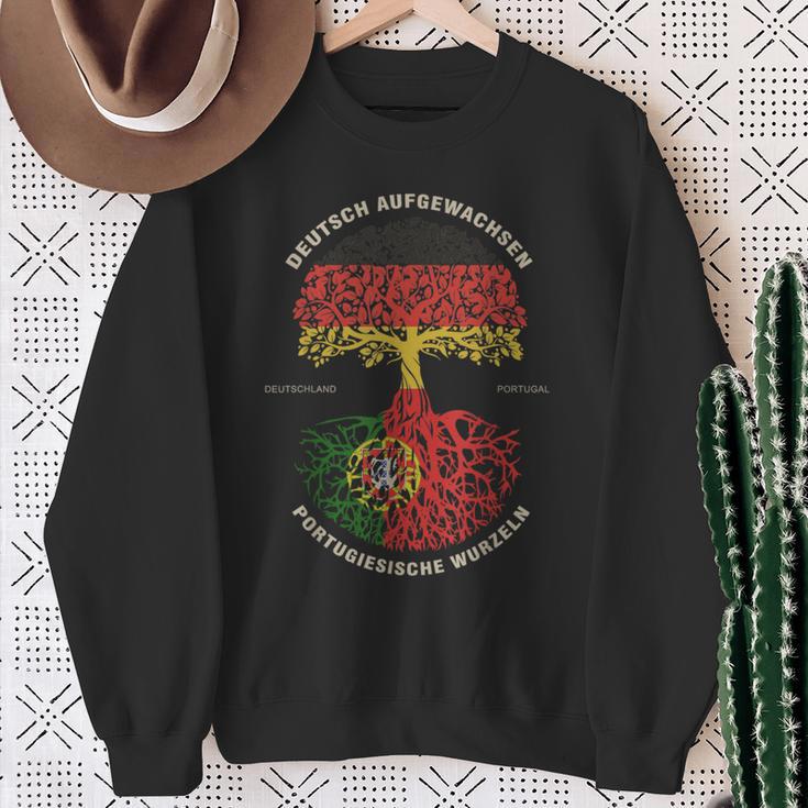 German Grown Portuguese Roots Portugal Flag Sweatshirt Geschenke für alte Frauen