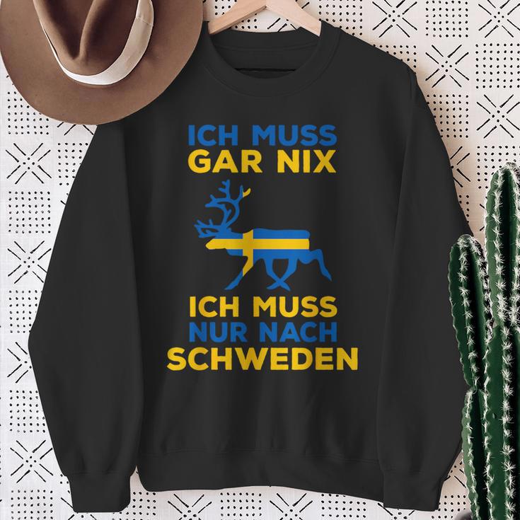 Ich Muss Nur Nach Sweden Scandinavia Nordlicht Sweatshirt Geschenke für alte Frauen