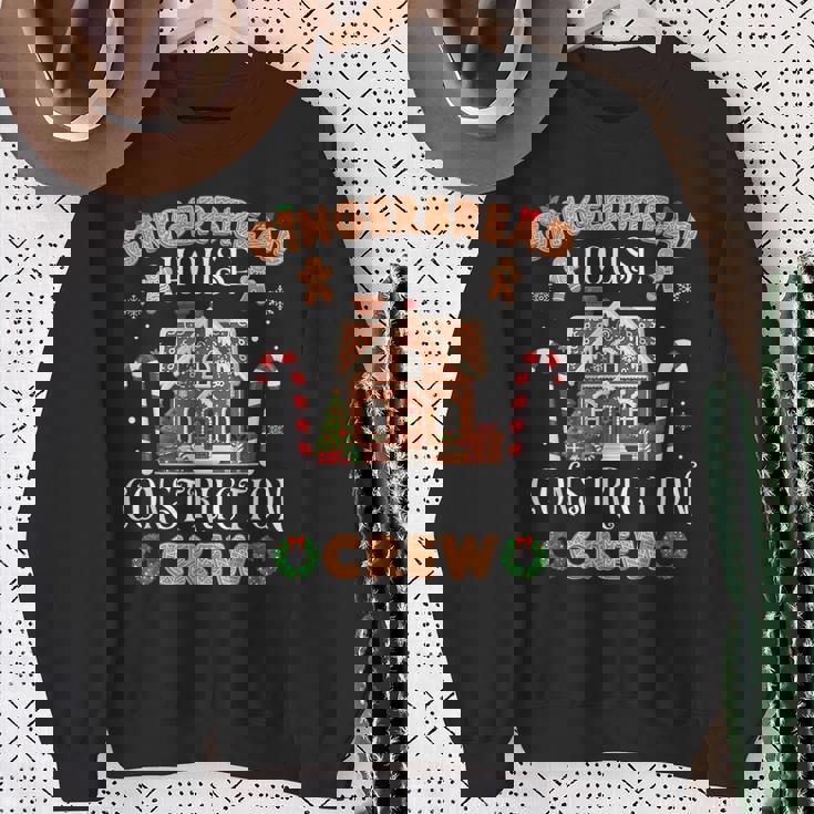 Gingerbread House Construction Crew Christmas Sweatshirt Gifts for Old Women