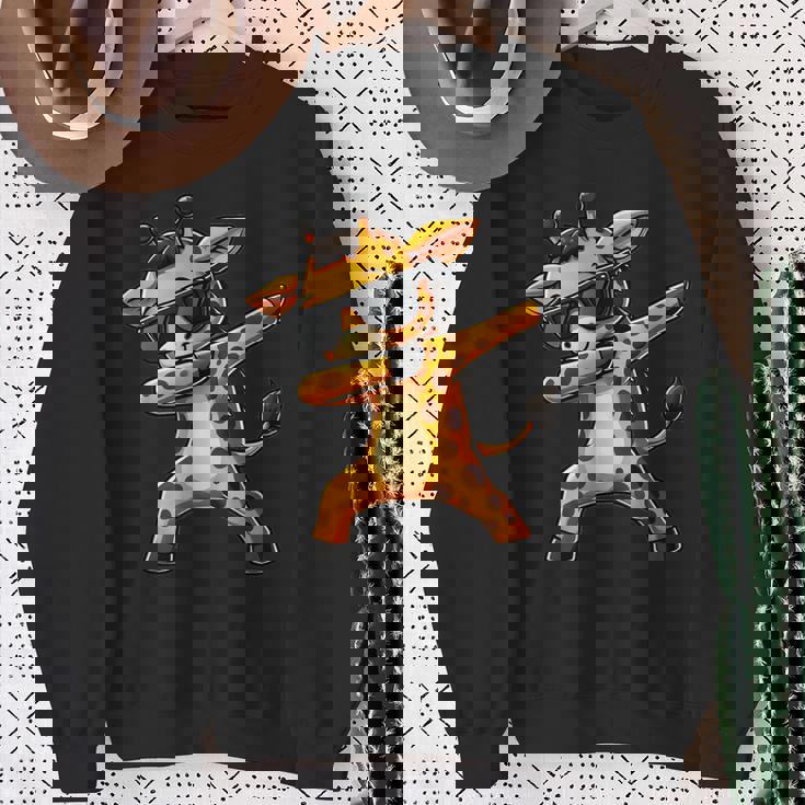 Girafe Jaune Dabbing Motif Amusant Avec Girafe Sweater e Cadeaux pour les femmes âgées