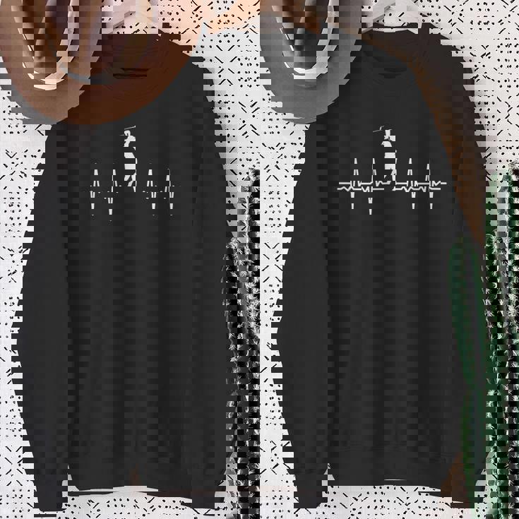 Graphic Golf Heartbeat Retro Styles Golf Lovers Outfits Sweatshirt Gifts for Old Women