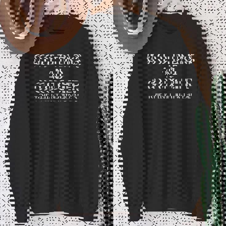 Good Tidings And Good Cheer To Hell With This Years Sweatshirt Gifts for Old Women