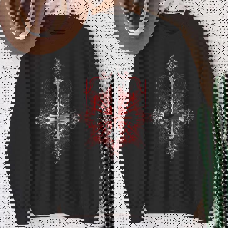 Goth Occult Satanic Cross Upside Down Inverted Gothic Cross Felpa Regalos para ancianas