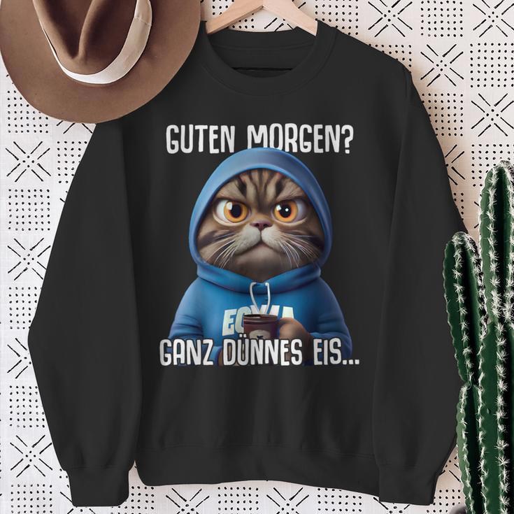 Guten Morgen Ganz Dünnes Eis Kaffee Saying Sweatshirt Geschenke für alte Frauen