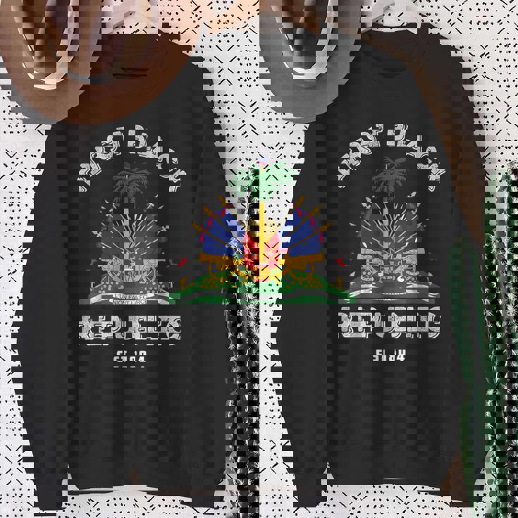 Haiti First Black Republic Since 1804 Haitian Flag Day Sweatshirt Gifts for Old Women