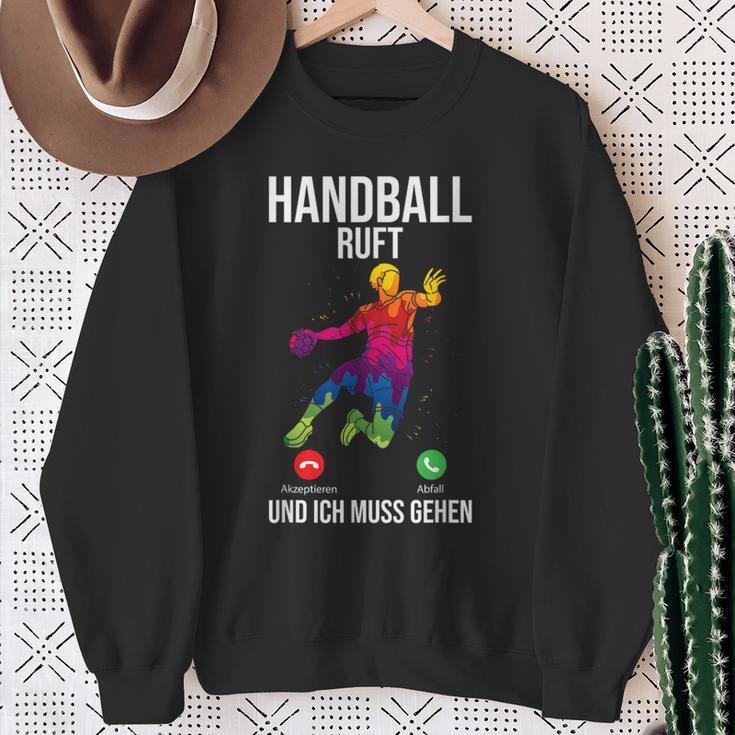 Handballer Sport Handball Ruft Und Ich Muss Gehen Sweatshirt Geschenke für alte Frauen