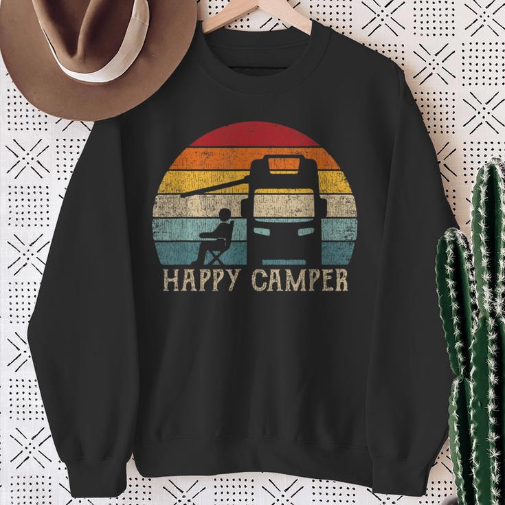 Happy Camper Rv 70S Retro Camperan Camping S Sweatshirt Geschenke für alte Frauen