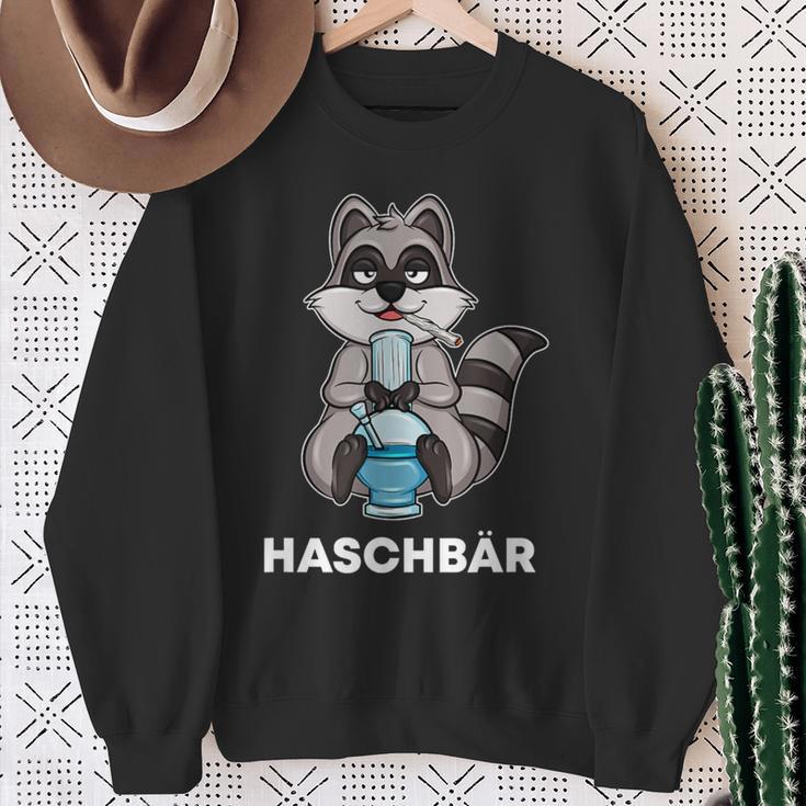 Haschbär Kiffender Waschbär Mit Joint Und Bong For A Boiffer Sweatshirt Geschenke für alte Frauen