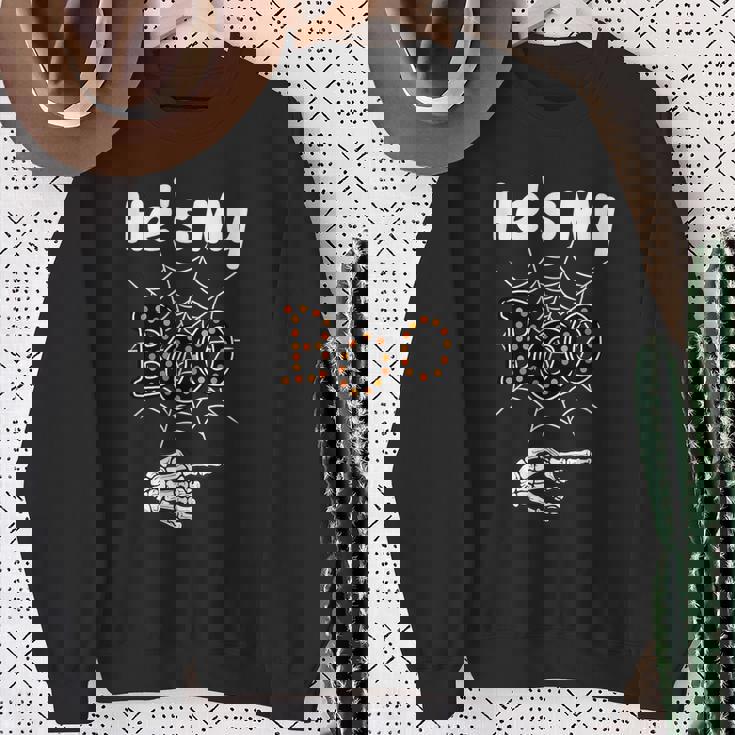 He's My Boo Spider Skull Matching Halloween Pajama Couples Sweatshirt Gifts for Old Women