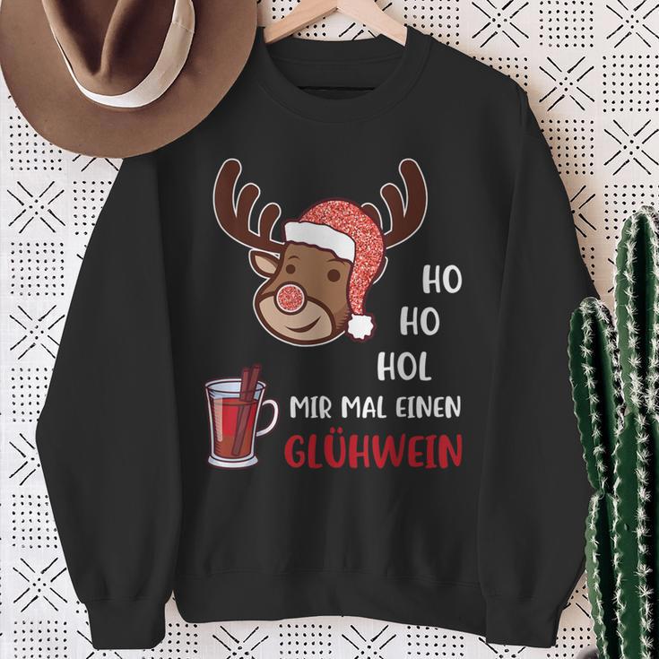 Ho Ho Hol Mir Einen Glühwein Christmas Reindeer Rudolf Sweatshirt Geschenke für alte Frauen