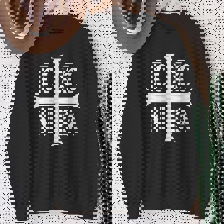 Ic Xc Nika Croce Cristiana Ortodossa Felpa Regalos para ancianas